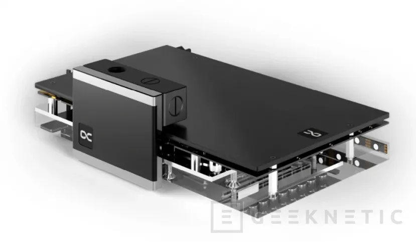 Geeknetic  El Alphacool Eisblock Aurora 180º permite redirigir los puertos de los bloques de RL de GPU de la marca 1