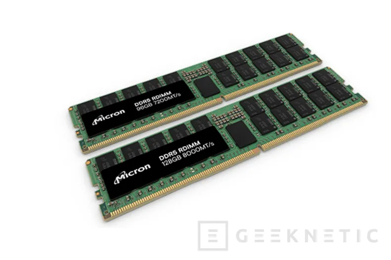 Geeknetic Micron lanza sus módulos RDIMM DDR5 de 128 GB para procesamiento de IA con un 22% más de eficiencia energética 1