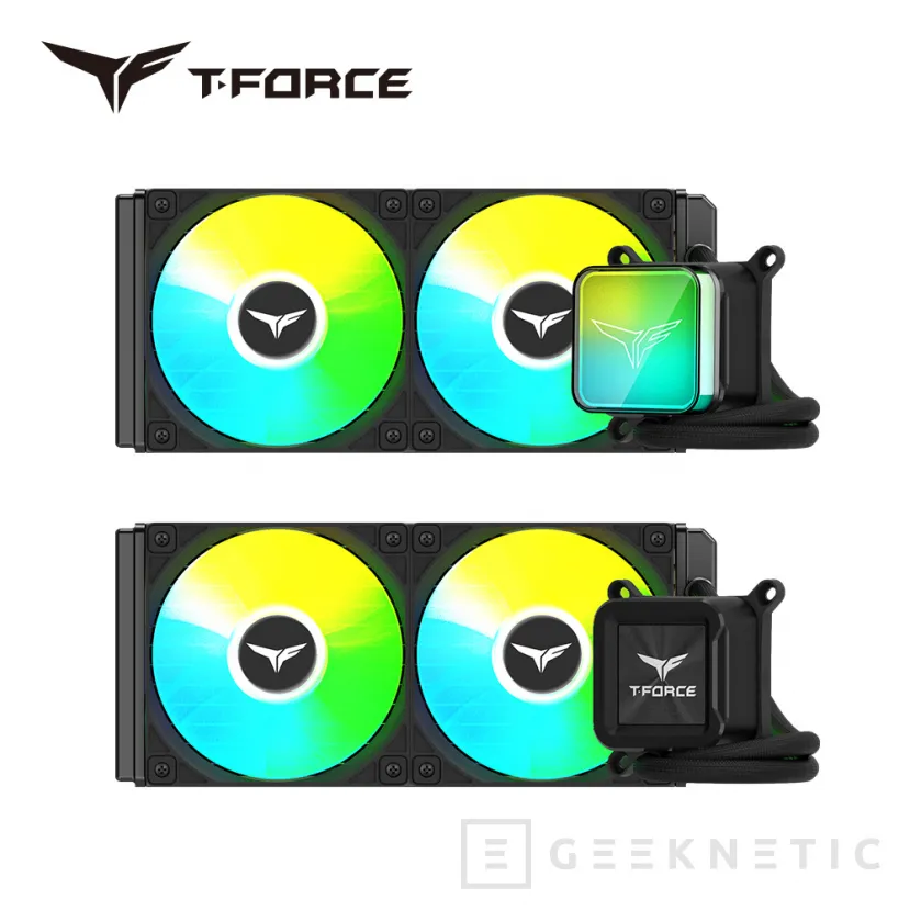 Geeknetic TEAMGROUP lanza nuevas refrigeraciones líquidas T-FORCE con cubierta magnética LCD, ARGB o con su logo 3