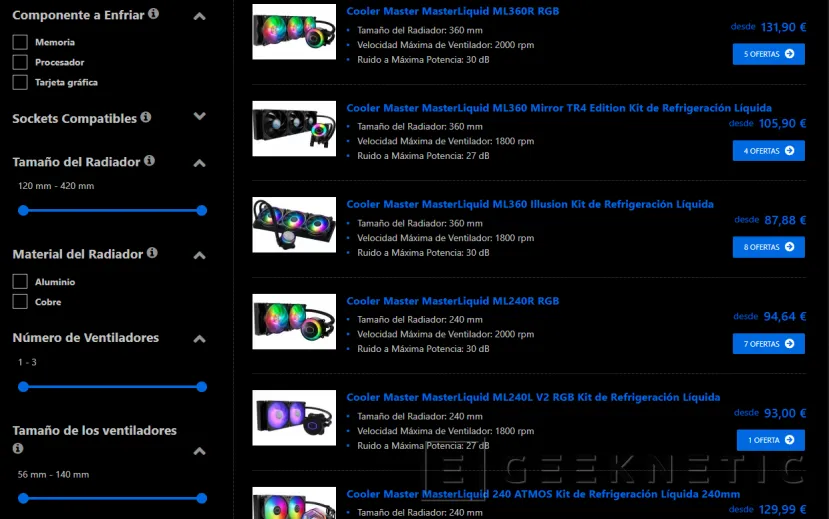 Geeknetic Liquid Cooling Kits at the best price with the New Category in our Price Comparison 2