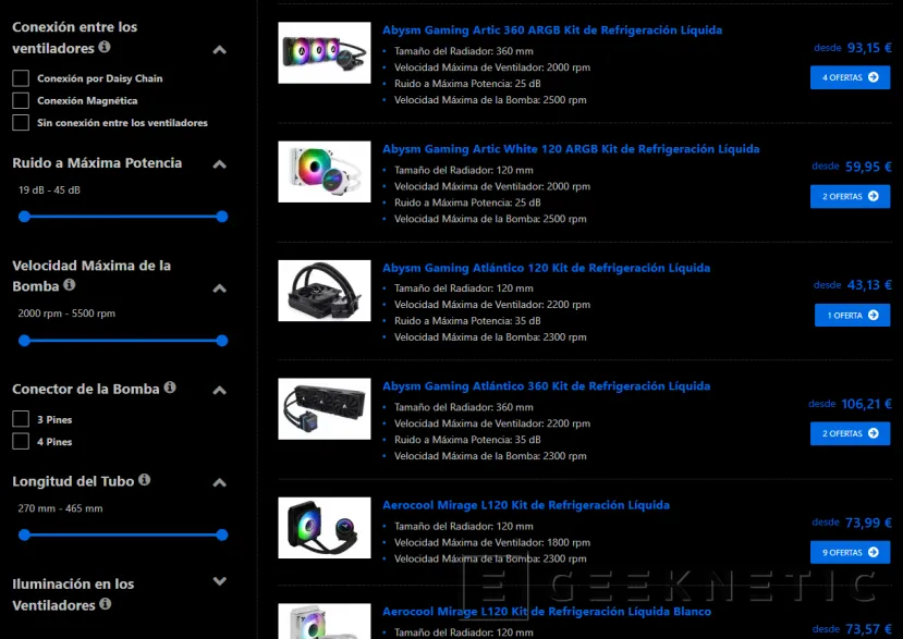 Geeknetic Liquid Cooling Kits at the best price with the New Category in our Price Comparison 3