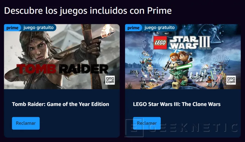 Geeknetic Consigue Gratis en Amazon Prime Gaming el juego Lego Star Wars III y Tomb Raider: Game of the Year Edition 1