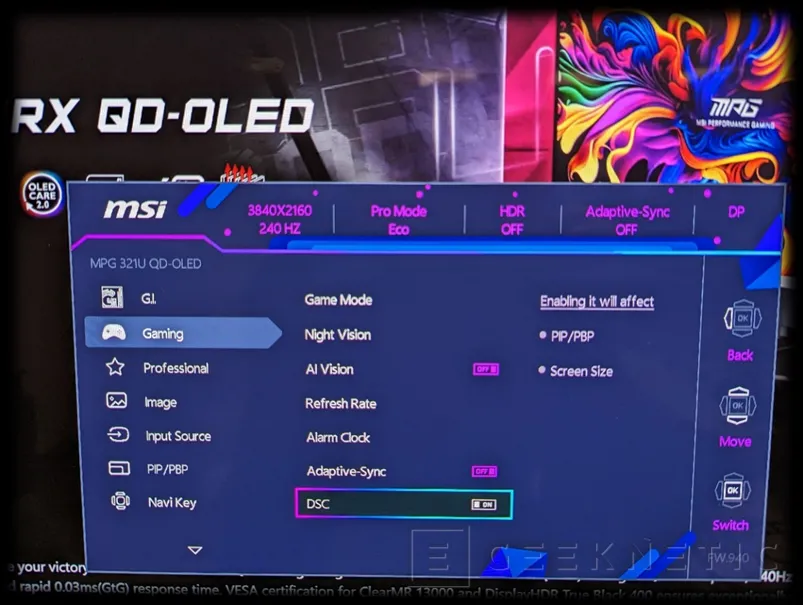 Geeknetic MSI ha lanzado nuevos firmwares para los monitores MPG QD-OLED con corrección de errores y mejoras 1