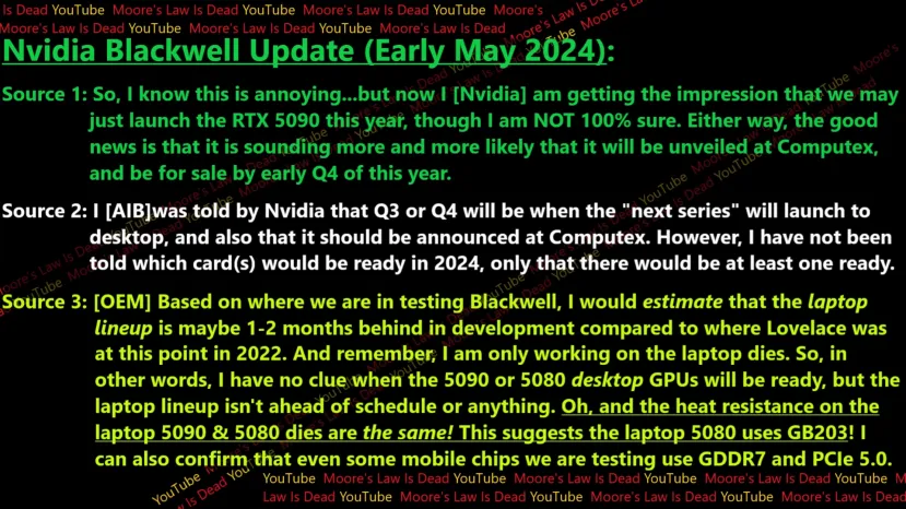Geeknetic Según los rumores este año únicamente veremos la NVIDIA RTX 5090, el resto de referencias se irán al 2025 2
