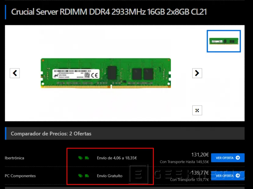 Geeknetic Consigue Memoria RAM al mejor precio: Nueva categoría en nuestro Comparador de Precios 3
