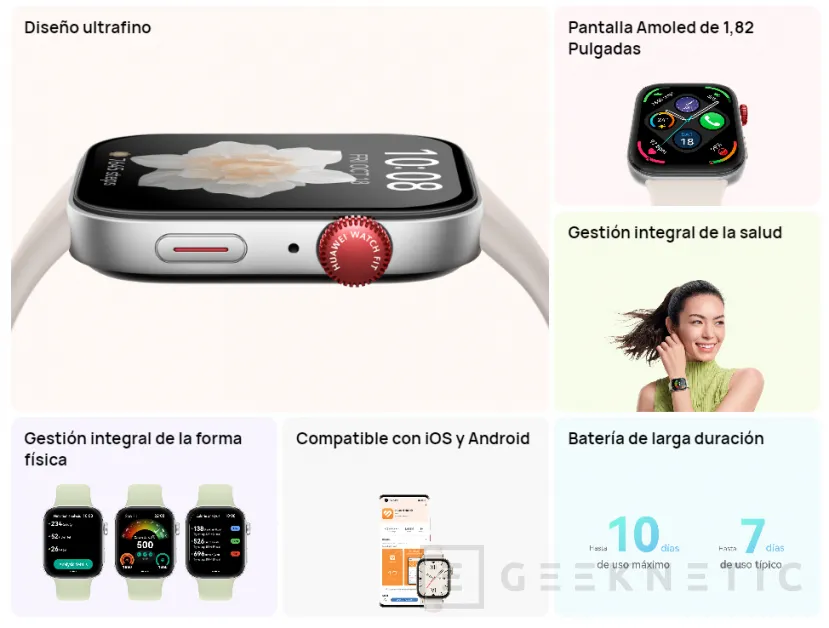 Geeknetic El Huawei Watch Fit 3 es el smartwatch cuadrado más ligero y fino de la compañía 1
