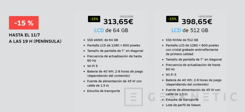 Geeknetic 15% de descuento en la Steam Deck LCD de 64 y 512 GB hasta el 11 de julio 2