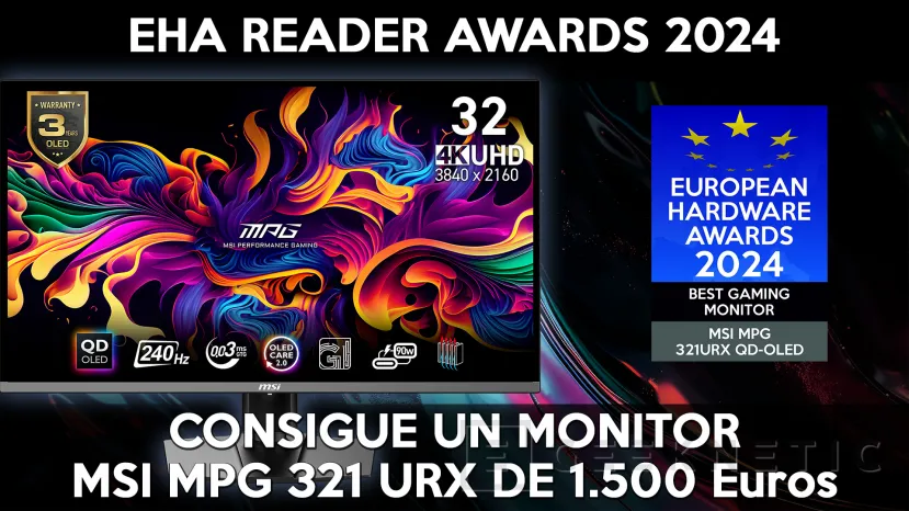 Geeknetic REGALAMOS un Monitor MSI 4K QD-OLED valorado en 1.500€ por votar en los Premios del Lector de GEEKNETIC 2