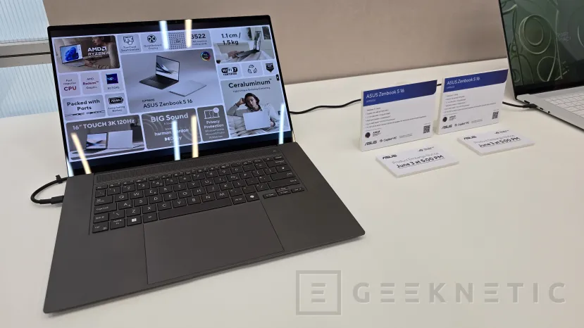 Geeknetic The ASUS ZenBook S 16 includes Ceraluminum casing and the new AMD Ryzen AI 300 Series 1