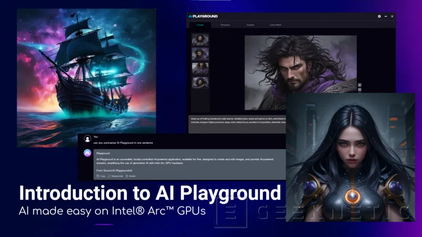 Geeknetic Intel ha lanzado AI Playground, un conjunto de software de IA generativa con chatbot que usa los núcleos XMX de las Intel Arc discretas 1