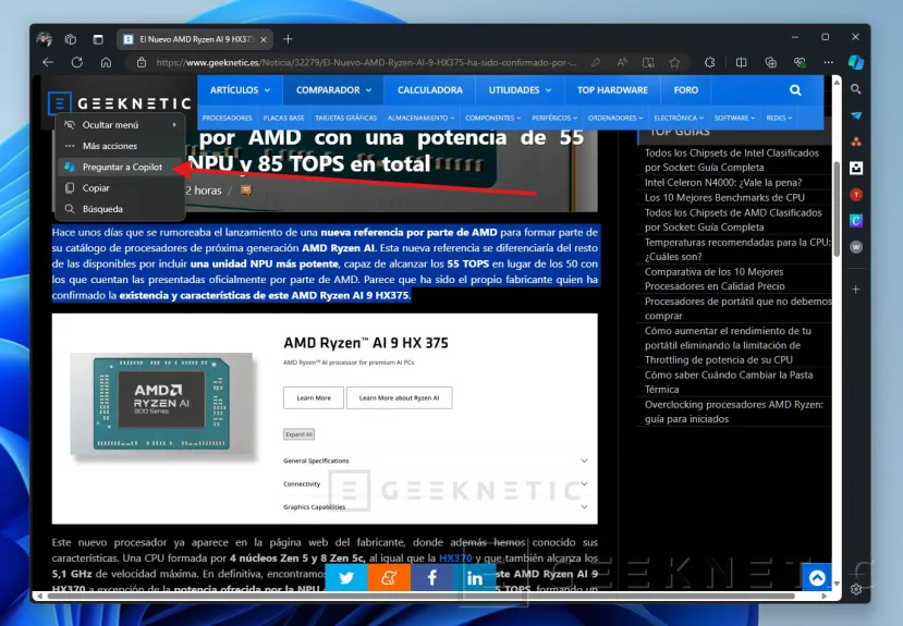 Geeknetic IA de Copilot en Microsoft Edge: cómo usarla y trucos para sacarle partido 3