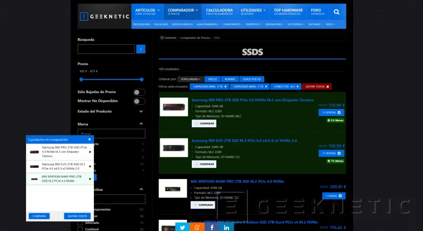 Geeknetic Nuestro Comparador de Precios ahora permite Comparar Productos 2