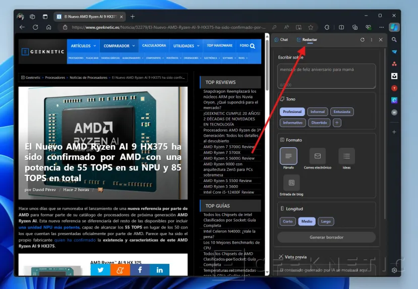 Geeknetic IA de Copilot en Microsoft Edge: cómo usarla y trucos para sacarle partido 9