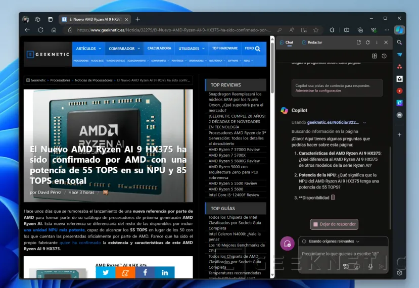 Geeknetic IA de Copilot en Microsoft Edge: cómo usarla y trucos para sacarle partido 8
