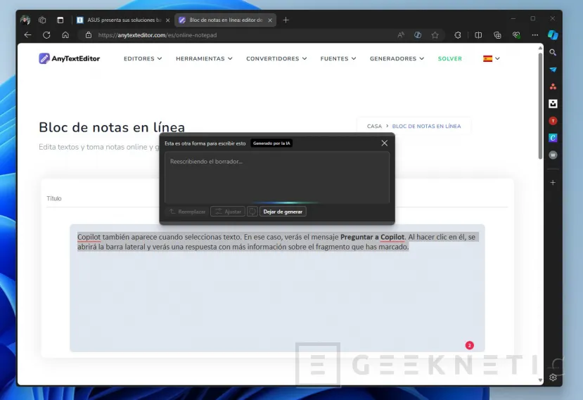 Geeknetic IA de Copilot en Microsoft Edge: cómo usarla y trucos para sacarle partido 11