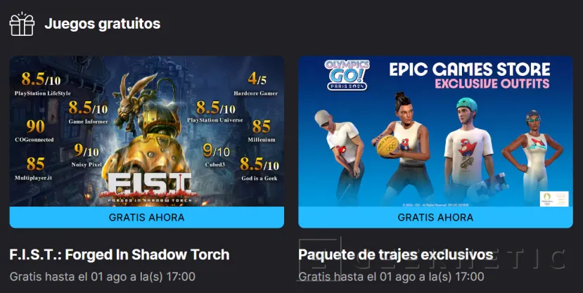 Geeknetic Epic Games Store nos regala F.I.S.T y contenido de los juegos olímpicos Paris 2024 para Olympics Go 1