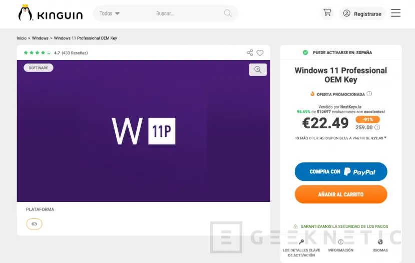 Geeknetic Claves baratas de Windows 11 6