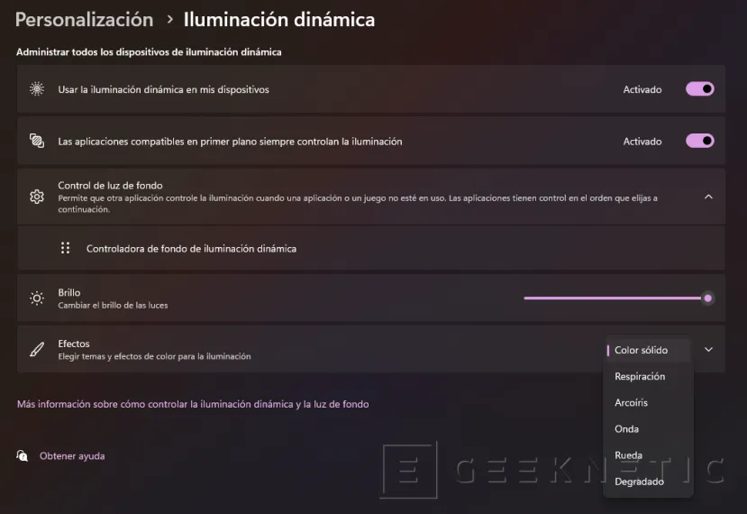 Geeknetic La iluminación RGB de las placas base ASUS se podrá controlar desde la función de Iluminación Dinámica de Windows 11 1