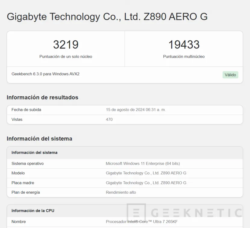 Geeknetic Filtrados algunos datos de los Intel Core Ultra 7 265KF y Core Ultra 5 245K en Geekbench 1