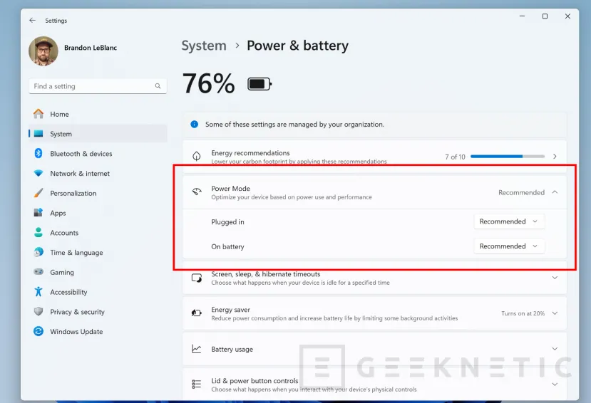 Geeknetic Windows 11 ya permite elegir planes de energía distintos según tengamos el portátil enchufado o a batería 1