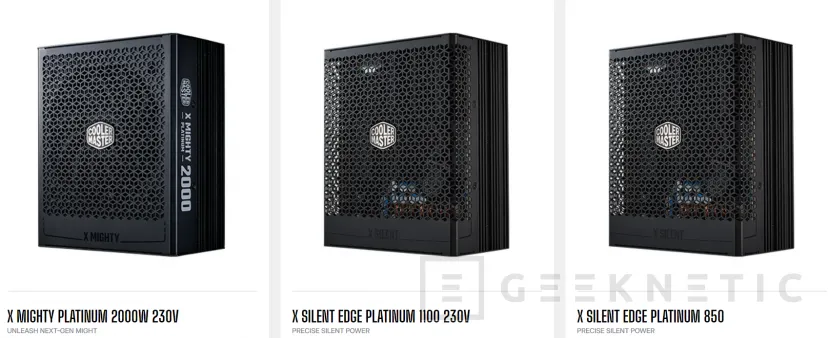 Geeknetic Nuevas fuentes de alimentación Cooler Master X Series Platinum con hasta 2000 W de potencia y modelos pasivos de 1.100 W 1