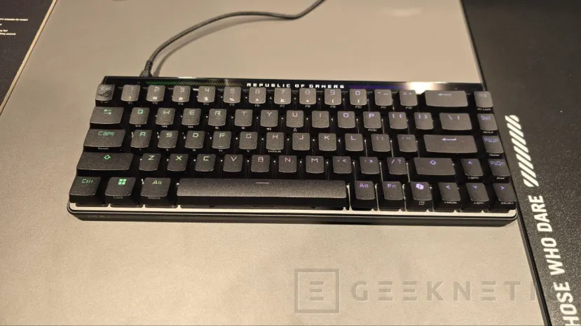 Geeknetic Interruptores magnéticos configurables y 8.000 Hz en el teclado TKL ASUS ROG Falchion Ace HFX 3