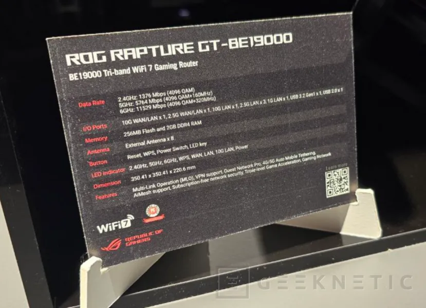 Geeknetic El Router Gaming ASUS ROG Rapture GT-BE19000 con WiFi 7 alcanza los 19 Gbps 3