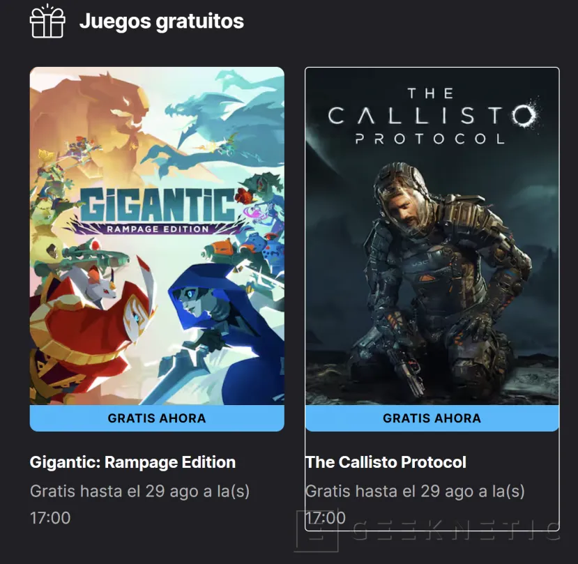 Geeknetic Esta semana tenemos Gratis en la Epic Games Store The Callisto Protocol y Gigantic: Rampage Edition 1