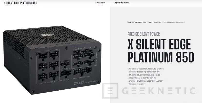 Geeknetic La fuente sin ventilador Cooler Master X Silent Edge de 850w será capaz de alimentar la NVIDIA RTX 5090 2