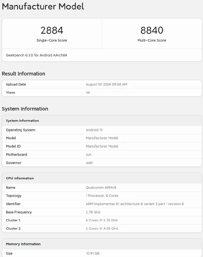 Geeknetic Se ha dejado ver en Geekbench el Snapdragon 8 Gen 4 con un incremento de casi el 30% respecto al actual Snapdragon 8 Gen 3 1