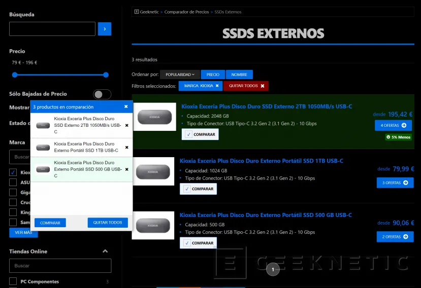 Geeknetic Añadimos nueva categoría de Discos SSD Externos a nuestro Comparador de Precios de Geeknetic 1