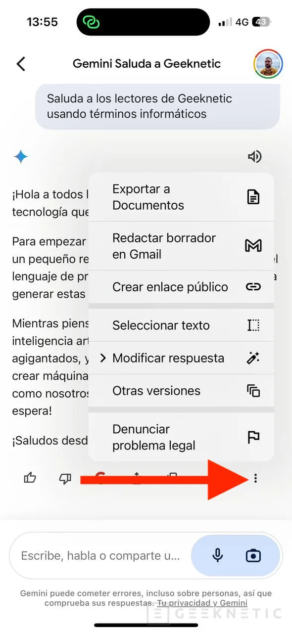 Geeknetic Cómo usar la IA Gemini en iOS 7