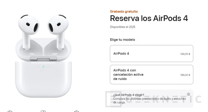 Geeknetic Los nuevos Apple AirPods 4 incluyen cancelación de ruido ANC, si pagas 50 euros más 2