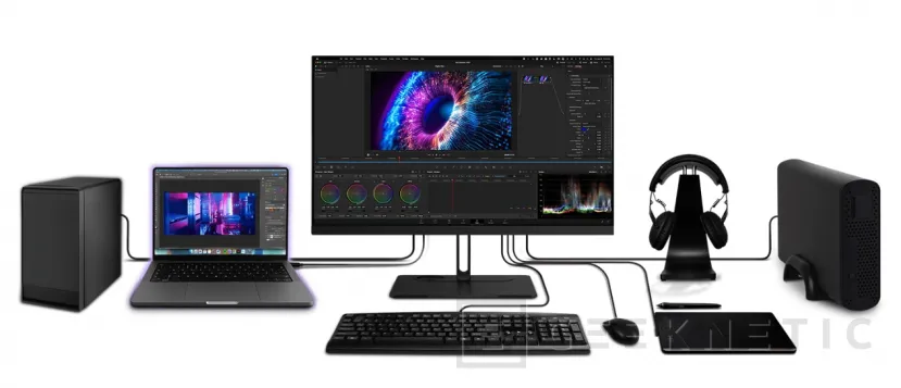 Geeknetic Thunderbolt 4 de 100 W y Ethernet en el monitor ViewSonic ColorPro VP2776T-4K 2