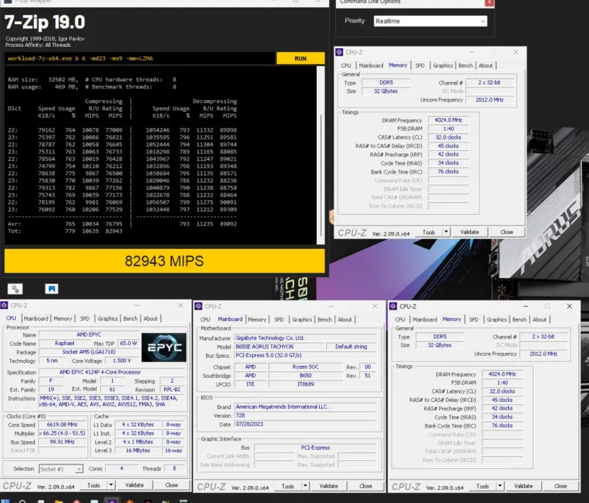 Geeknetic Consiguen alcanzar los 6,7 GHz en un AMD EPYC 4124P de 4 núcleos con una placa AM5 B650 para procesadores Ryzen  1