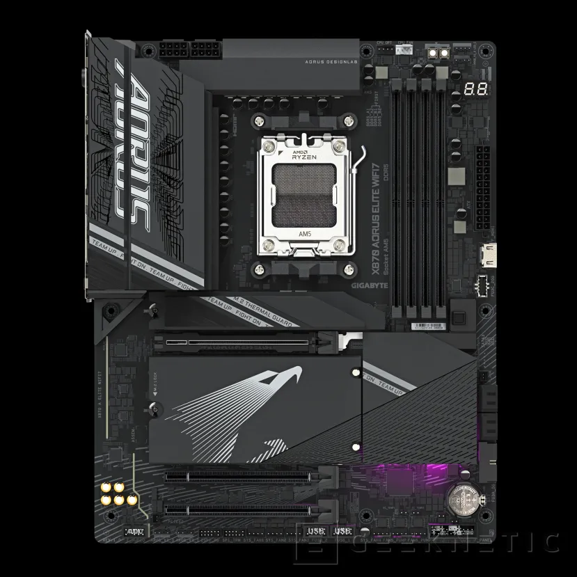 Geeknetic GIGABYTE añade la X870 AORUS Elite WiFi 7 a su catálogo de placas base para los AMD Ryzen 9000 Series 2