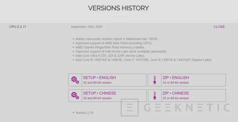 Geeknetic CPU-Z añade soporte para tres nuevos procesadores Intel Arrow Lake, los Core Ultra 5 235, 225 y 225F 1