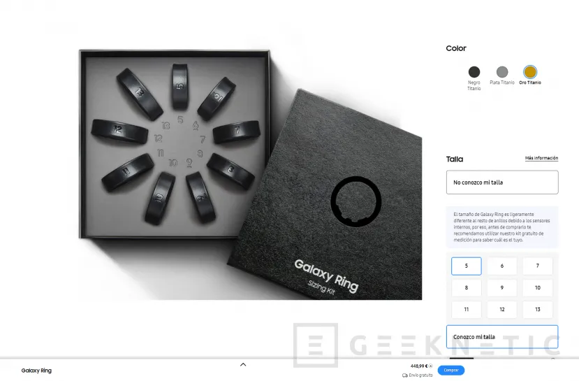 Geeknetic El Samsung Galaxy Ring llega a España por 449 euros 2