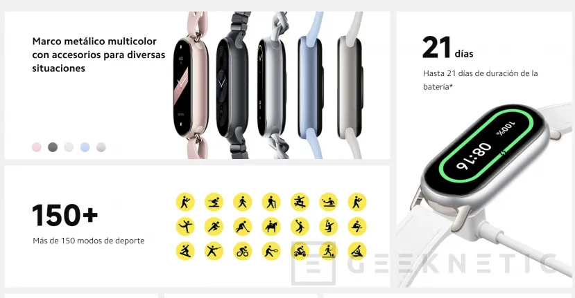 Geeknetic Xiaomi renueva su pulsera Smart Band 9 con 21 días de autonomía y lanza los nuevos auriculares Buds 5 con drivers de 11 mm 2