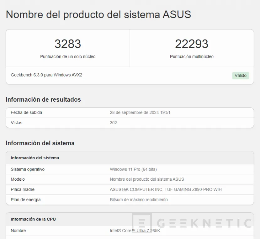 Geeknetic Las últimas pruebas filtradas en Geekbench 6 del Intel Core Ultra 7 265K logran superar en un solo núcleo y multinúcleo al AMD Ryzen 9 9950X 2