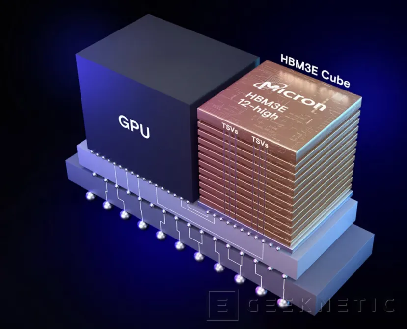 Geeknetic Micron's new 12-layer HMB3E memory chips reach 1.2TB/s with 36GB capacity 1