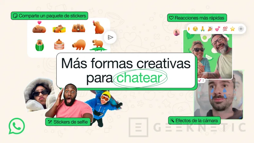 Geeknetic WhatsApp se actualiza para añadir fondos a las fotos y vídeos, selfies como sticker y reacciones más rápidas a los mensajes 1