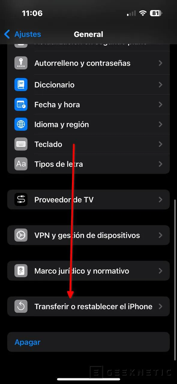 Geeknetic Cómo Formatear un iPhone para borrar todos los datos 4