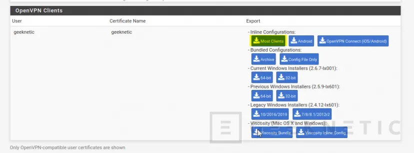 Geeknetic Cómo configurar una VPN con PFSense para acceso a Máquinas Virtuales 19