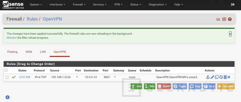 Geeknetic Cómo configurar una VPN con PFSense para acceso a Máquinas Virtuales 28