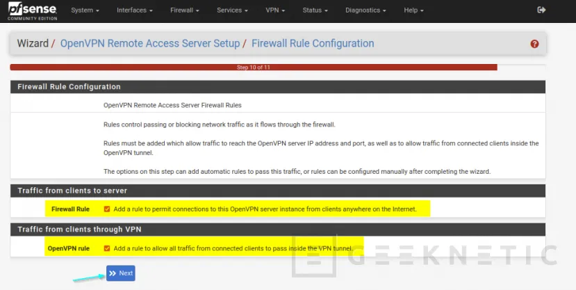 Geeknetic Cómo configurar una VPN con PFSense para acceso a Máquinas Virtuales 14