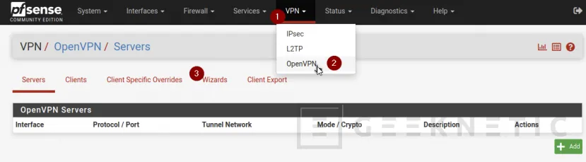 Geeknetic Cómo configurar una VPN con PFSense para acceso a Máquinas Virtuales 7