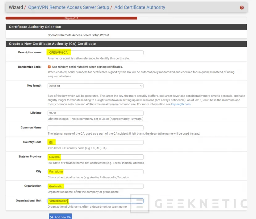 Geeknetic Cómo configurar una VPN con PFSense para acceso a Máquinas Virtuales 9