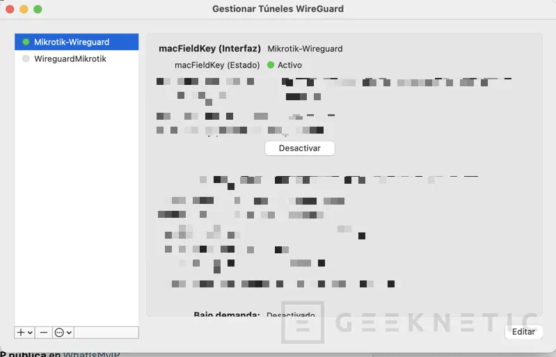 Geeknetic Cómo Configurar una VPN WireGuard entre Mikrotik y MacOS 10