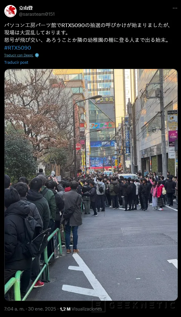 Geeknetic Usuarios alborotados y el caos reinan en las colas de las tiendas en Japón para hacerse con una RTX 5090 mediante sorteo 1